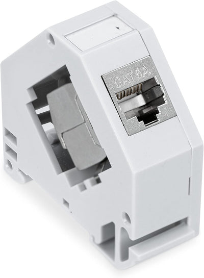 kwmobile Keystone Modul und Hutschienenadapter Set - passt auf genormte Hutschiene - 16x CAT6A Modul