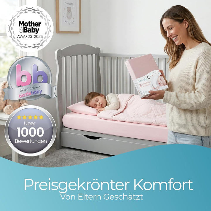 Spannbettlaken 70x140 aus 100% komplett natürlicher Bio-Baumwolle bettlaken 70 x 140 Baby in Rosa Fa