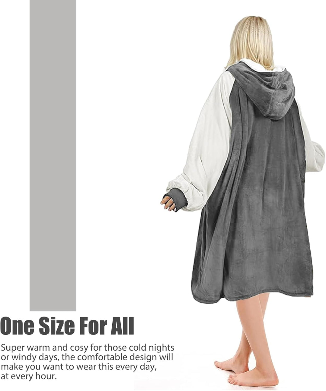 TOWINGO Übergrosses Hoodie Decken Damen, Warme Hoodie Sweatshirt, Einheitsgrösse Dick Kapuzenpullove