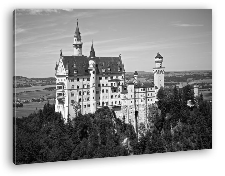 deyoli Neuschwanstein Burg in Deutschland Effekt: Schwarz/Weiss im Format: 100x70 als Leinwandbild,