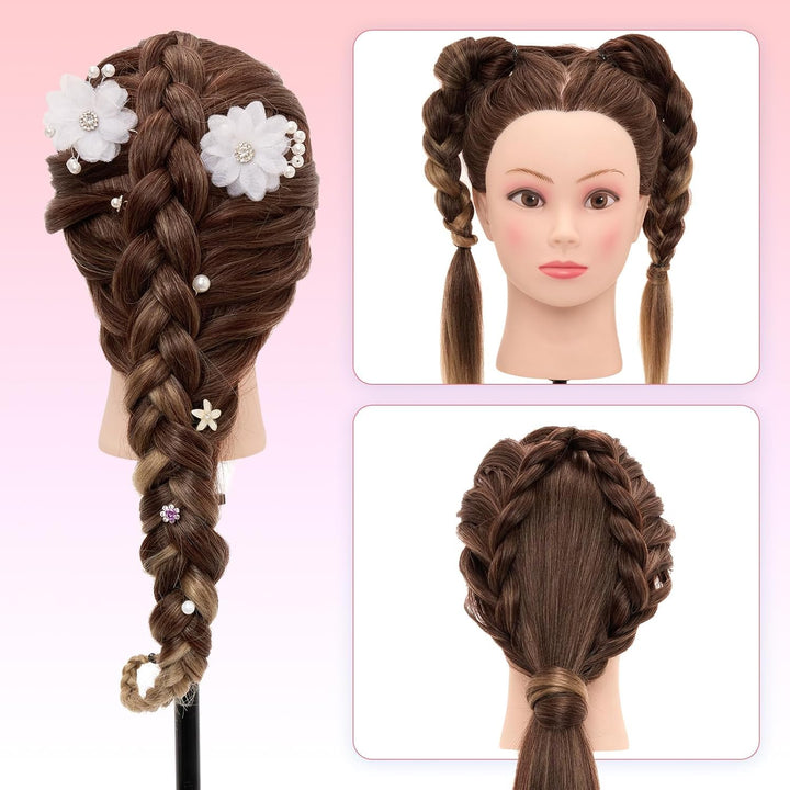 Neverland Frisierkopf Friseur Echthaar Übungskopf Friseurkopf Trainingsköpfe für Kinder (26” Ombre B