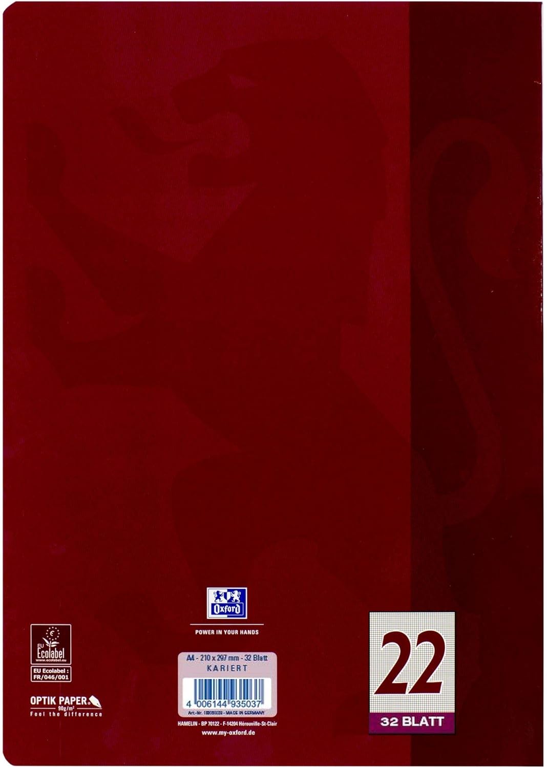 Oxford Schulheft A4, 32 Blatt, Lineatur 22, kariert, 10 Stück 10 Stück Lineatur 22 - kariert, 10 Stü