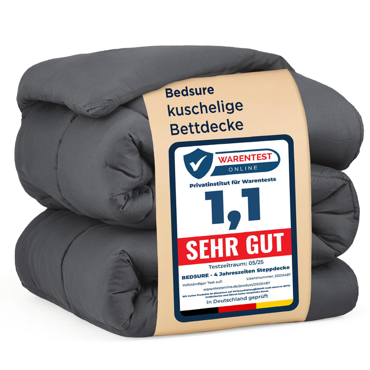 BEDSURE Bettdecke 155x220 Ganzjahresdecke 4 Jahreszeiten, Steppdecke für Allergiker 300GSM Duvet 155