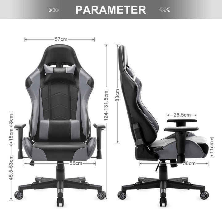 IntimaTe WM Heart Gaming Stuhl, Racing Gamer Stuhl mit Kopfstütze und Lordosenstütze, Ergonomischer
