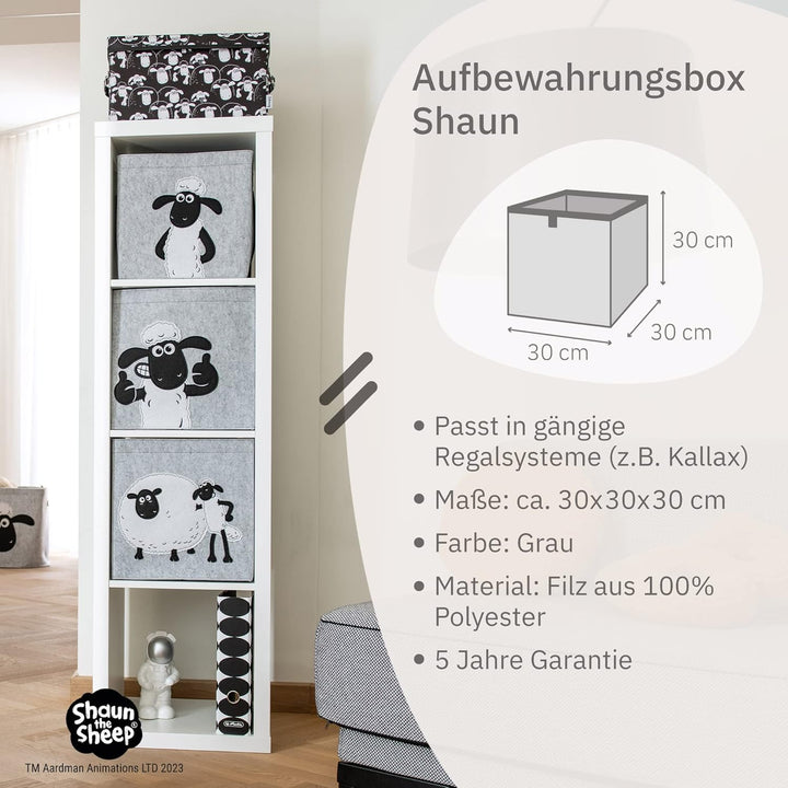 meets Shaun das Schaf Aufbewahrungsbox für Kinder – Filz-Box mit dem kultigen Schaf zum Verstauen vo