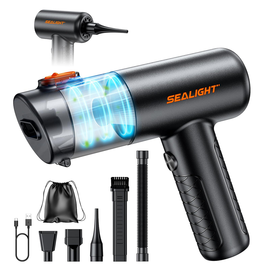 SEALIGHT Handstaubsauger Akku, 32000Pa Autostaubsauger mit Bürstenloser Motor de 400000 RPM, Handsta