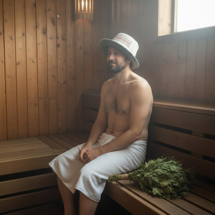 Saunahut Herren Perfekte Saunamütze aus 100% Filz - Sauna Hut Filzhut Sauna Mütze Herren Kopfbedecku