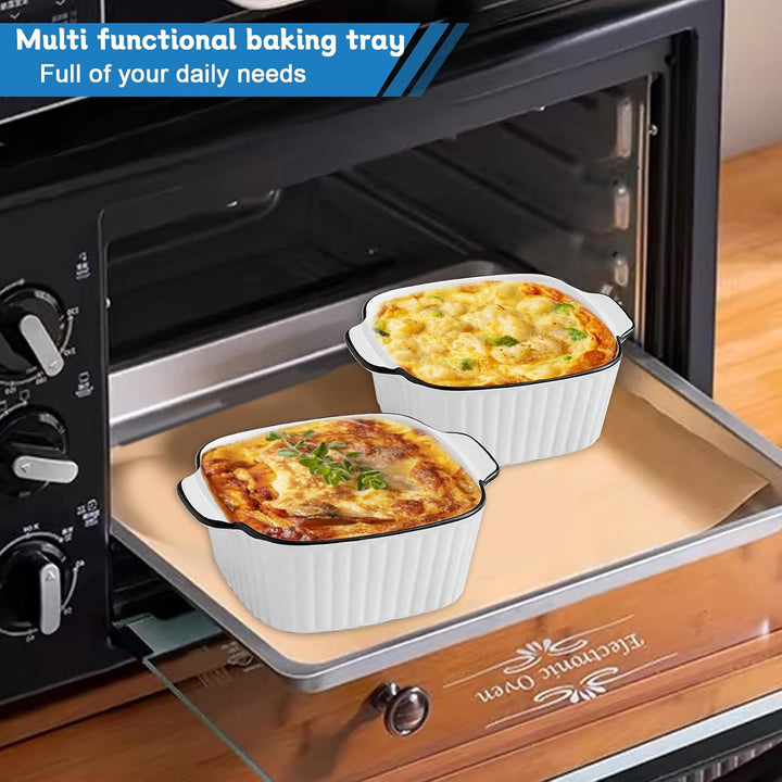IIRC Kleine Auflaufform Keramikm 4er Set, Mini Auflaufformen Set, Lasagne Auflaufform Klein für Back