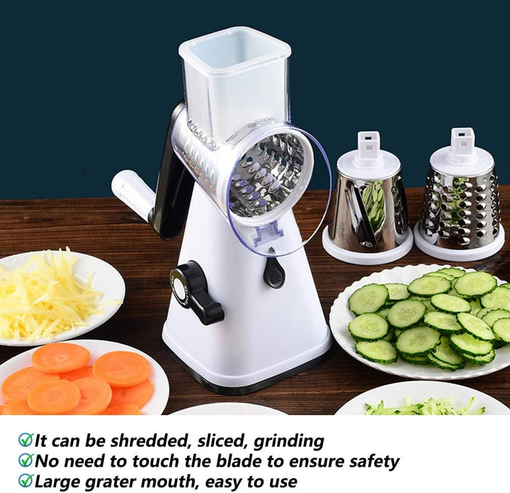 Käsereibe mit Kurbel Kartoffelschneider Gemüseschneider Manuell Gurkenhobel Nussmühle Veggie Slicing