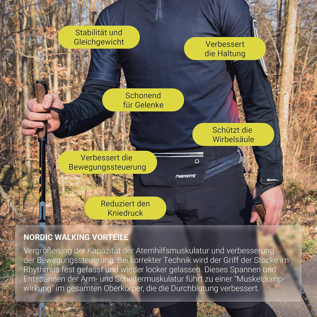 MSPORTS Nordic Walking Stöcke Carbon Premium - aus hochwertigem Carbon - Superleicht - individuell e