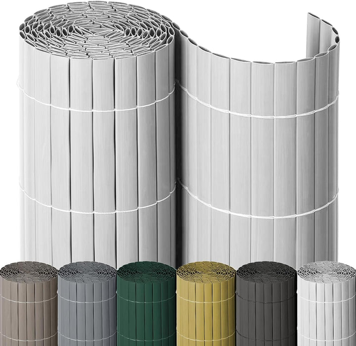 NOOR Sichtschutzmatte PVC 2 x 3m Weiss I Wasserdichter Sichtschutz aus Kunststoff für Gärten I UV-be