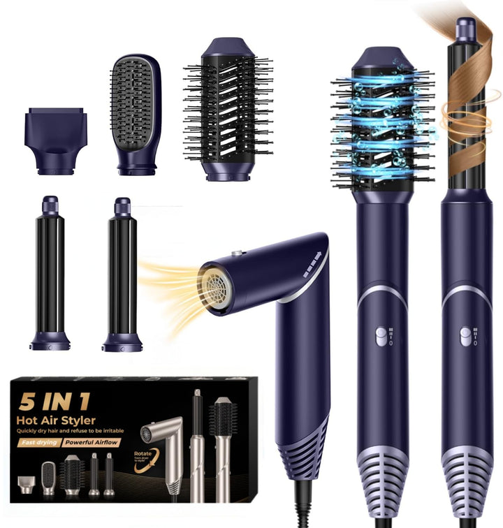 UKLISS Airstyler 5 in 1 Hairstyler Luft-Lockenstab Ionen Haartrockner Warmluftbürste Multistyler 5 i