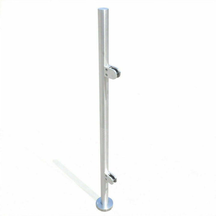 Treppengeländer 110 cm, Geländerpfosten aus Glas, Geländerpfosten, Glashalter Edelstahl, Balkongelän