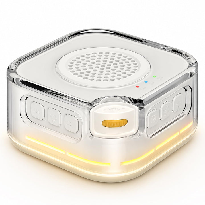 White Noise Machine Baby, Weisses Rauschen mit 28 Klängen, 3 Helligkeit Warmweisse Nachtlicht, Noise