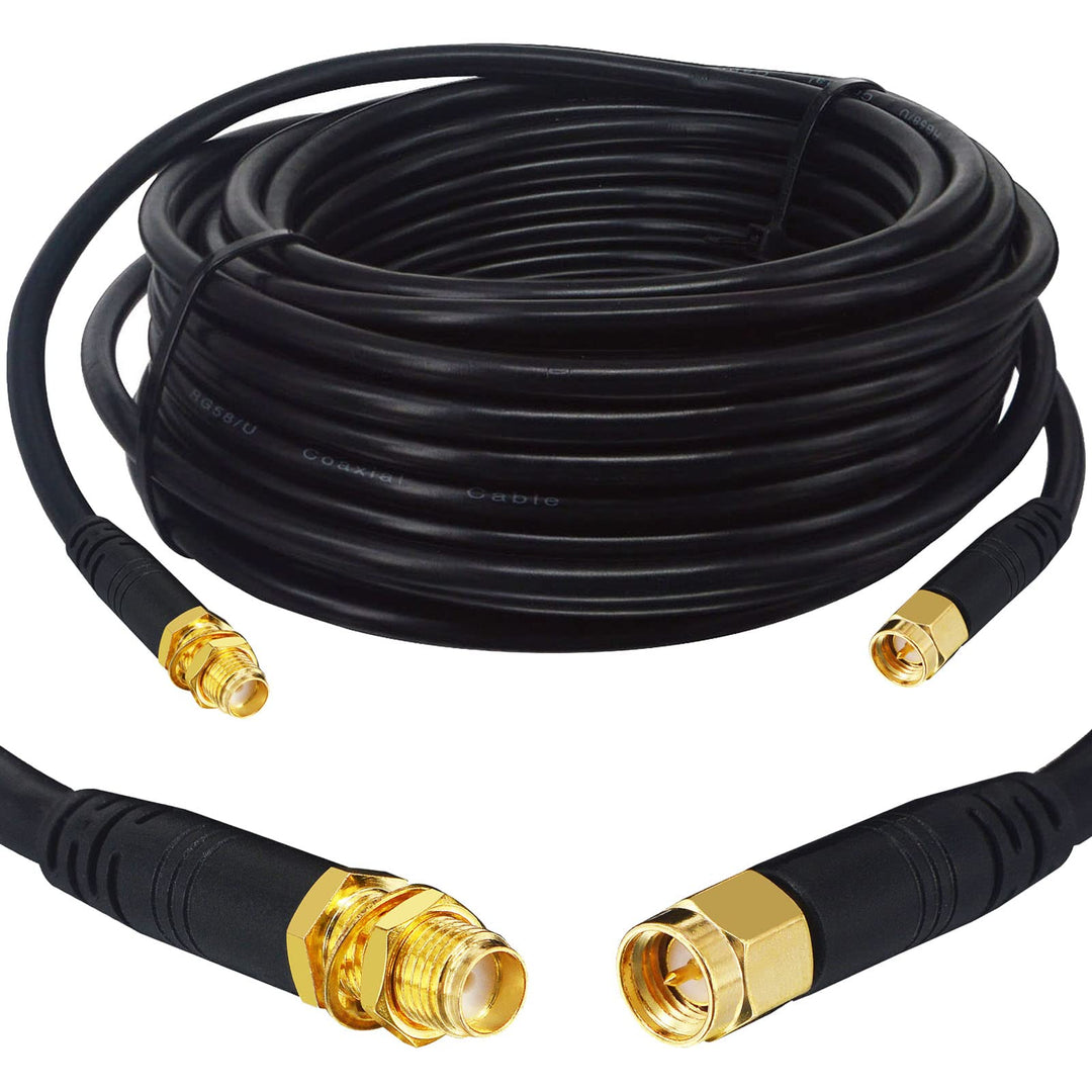 Boobrie Verbessert SuperFlex RG58 SMA Kabel 10M - WiFi Antennenkabel Buchse auf Stecker - Verlustarm