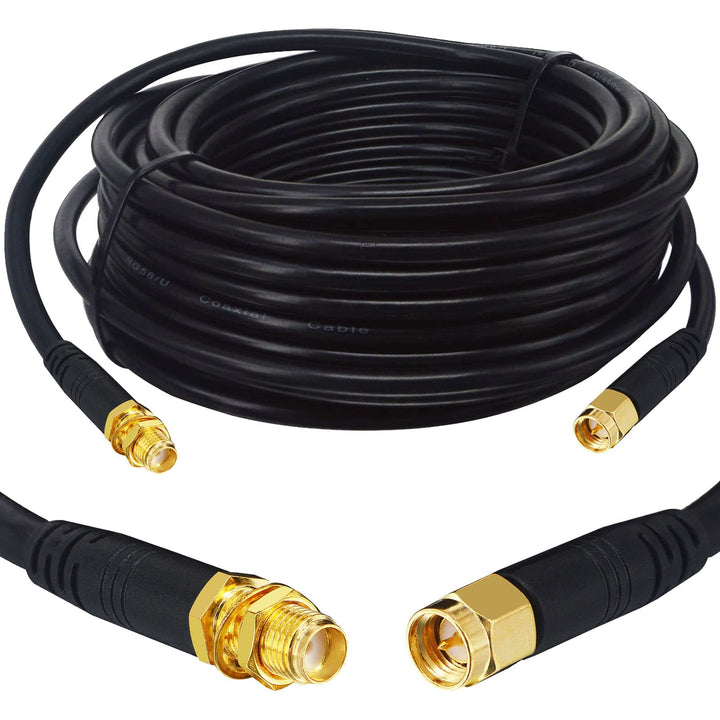 Boobrie Verbessert SuperFlex RG58 SMA Kabel 10M - WiFi Antennenkabel Buchse auf Stecker - Verlustarm