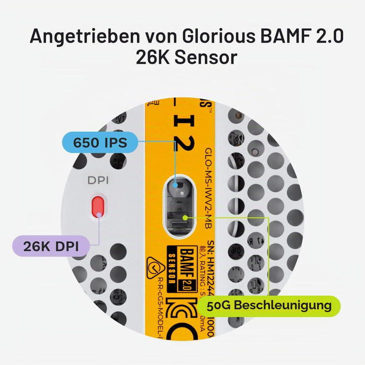 GLORIOUS Model I 2 Kabelgebundene Gaming-Maus, 66g, 9 Makro-Tasten, Weiss | Motion-Sync, Optische Sc