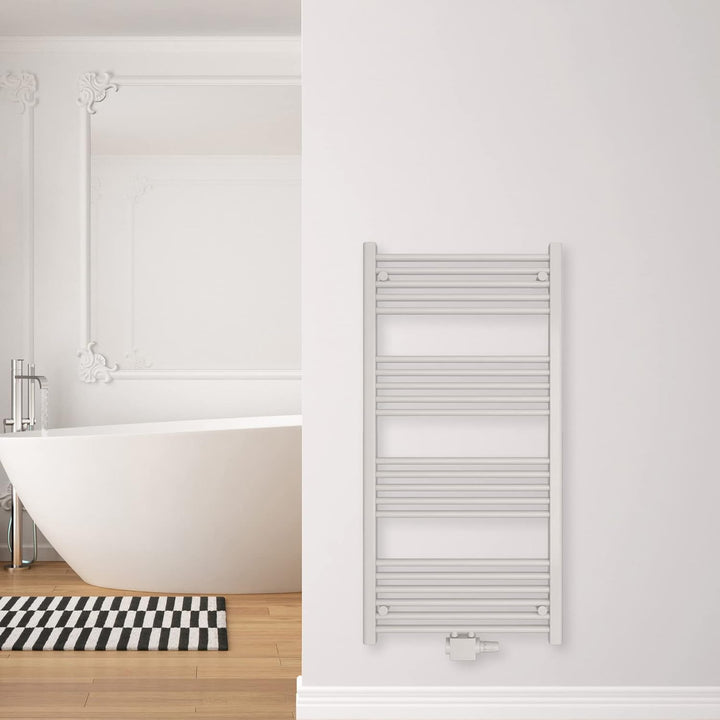 SHV Badheizkörper mit Mittelanschluss in weiss | Heizkörper für Badezimmer, Handtuchhalter für Wand