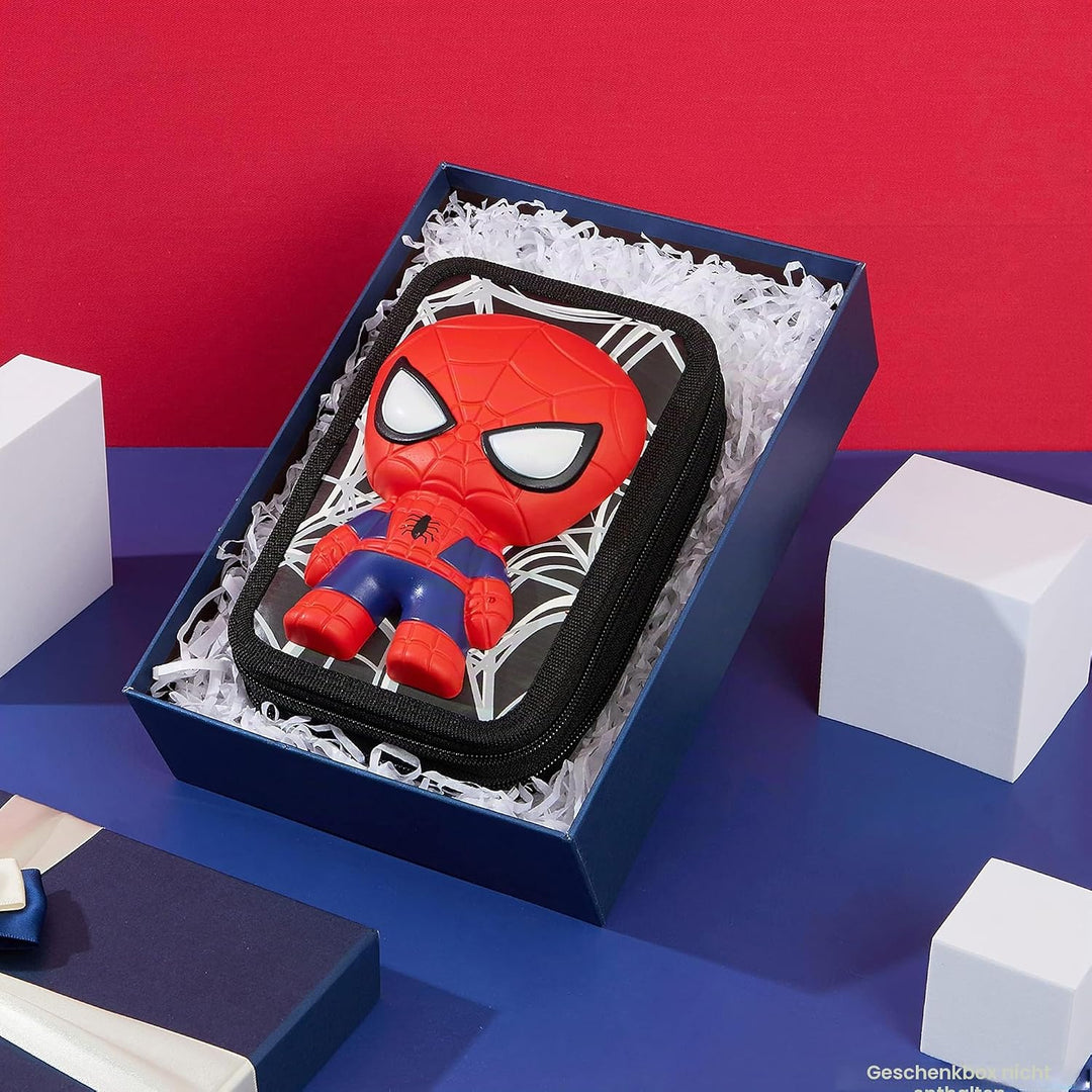 Marvel Federmäppchen für Jungen, Federmäppchen, Fächer, gefüllt, für Schule, Filz, Buntstift, Gesche