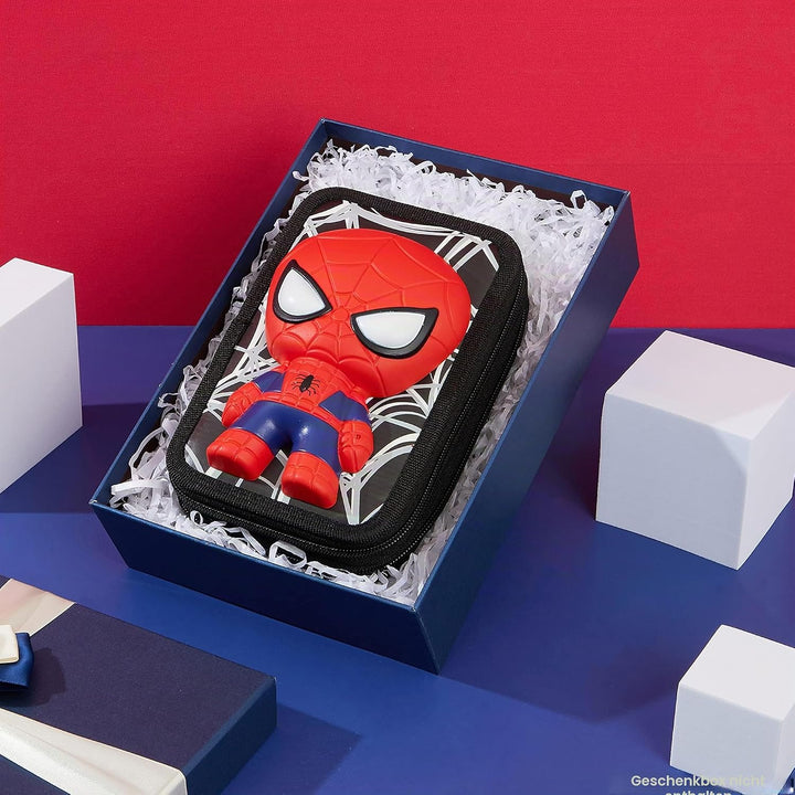 Marvel Federmäppchen für Jungen, Federmäppchen, Fächer, gefüllt, für Schule, Filz, Buntstift, Gesche