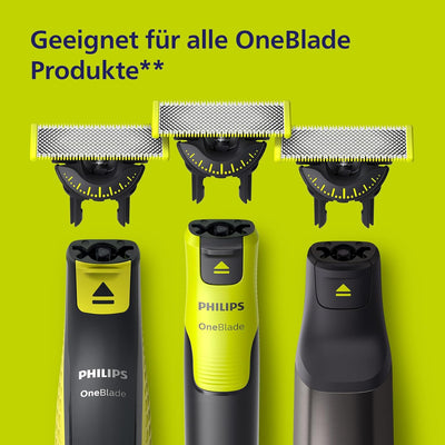 Philips OneBlade 360 Authentische Ersatzklingen für alle OneBlade und OneBlade Pro Modelle, aus lang