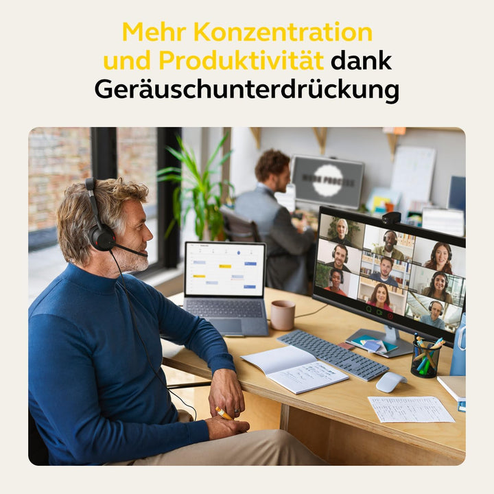Jabra Evolve2 50 - Kabelgebundenes Mono-Headset mit Jabra Air Comfort - Mikrofone mit aktiver Geräus