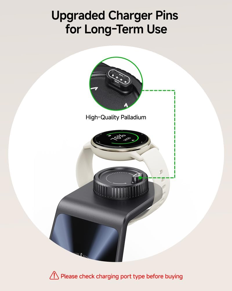 3 in 1 Kabellose Ladestation für Garmin Uhr Vivoactive/Venu/Forerunner/Instinct/Fenix/Epix 2, Ladege