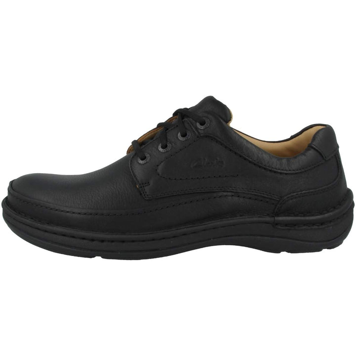 Clarks Herren Nature Three Derby 39.5 EU Black Leather, 39.5 EU Black Leather