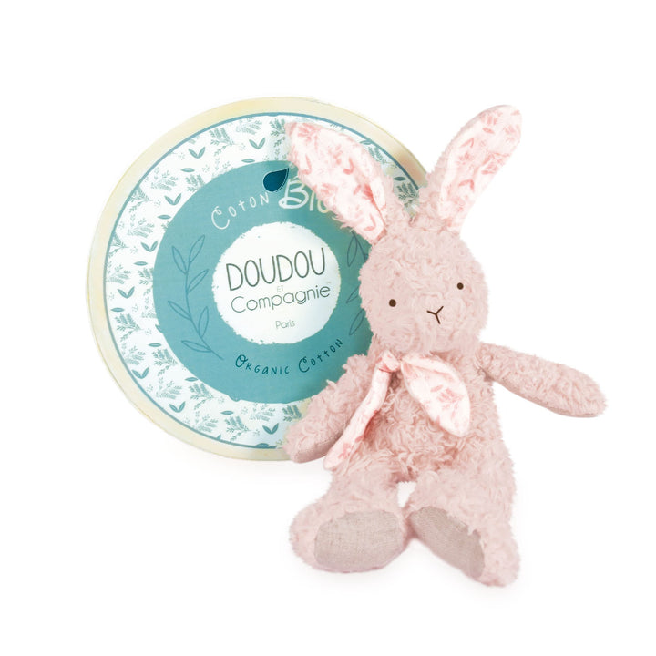 Doudou et Compagnie - Kuscheltier Kaninchen – Bio – Rosa – 25 cm – Kuscheltier Botanic Bio – DC3970