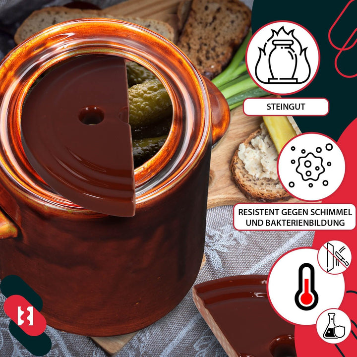 KOTARBAU® Beschwerungsstein 230 mm für Gärtopf aus Steinzeug Halbiert Fermentiergewicht für Sauerkra