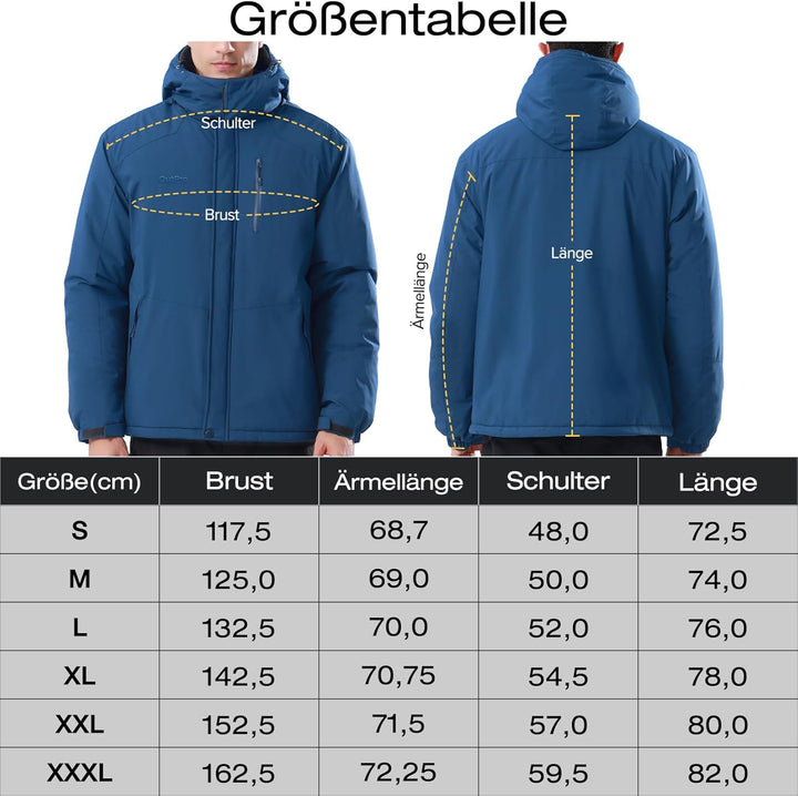 OutPro Herren Skijacke Vielseitige Winterjacke - Wasserdicht, winddicht,Perfekt für Outdoor-Aktivitä