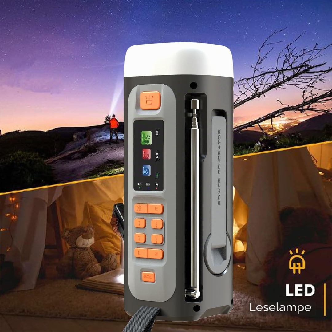 eppfun LR-7D DAB+ Notfall-Radio mit UKW/Bluetooth, tragbares Digitalradio, batteriebetrieben, mit SO