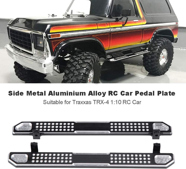 Dilwe 2 Stücke RC Auto Simulation Aluminiumlegierung Pedalplatte Fussplatte Ersatzteile für TRX-4 1: