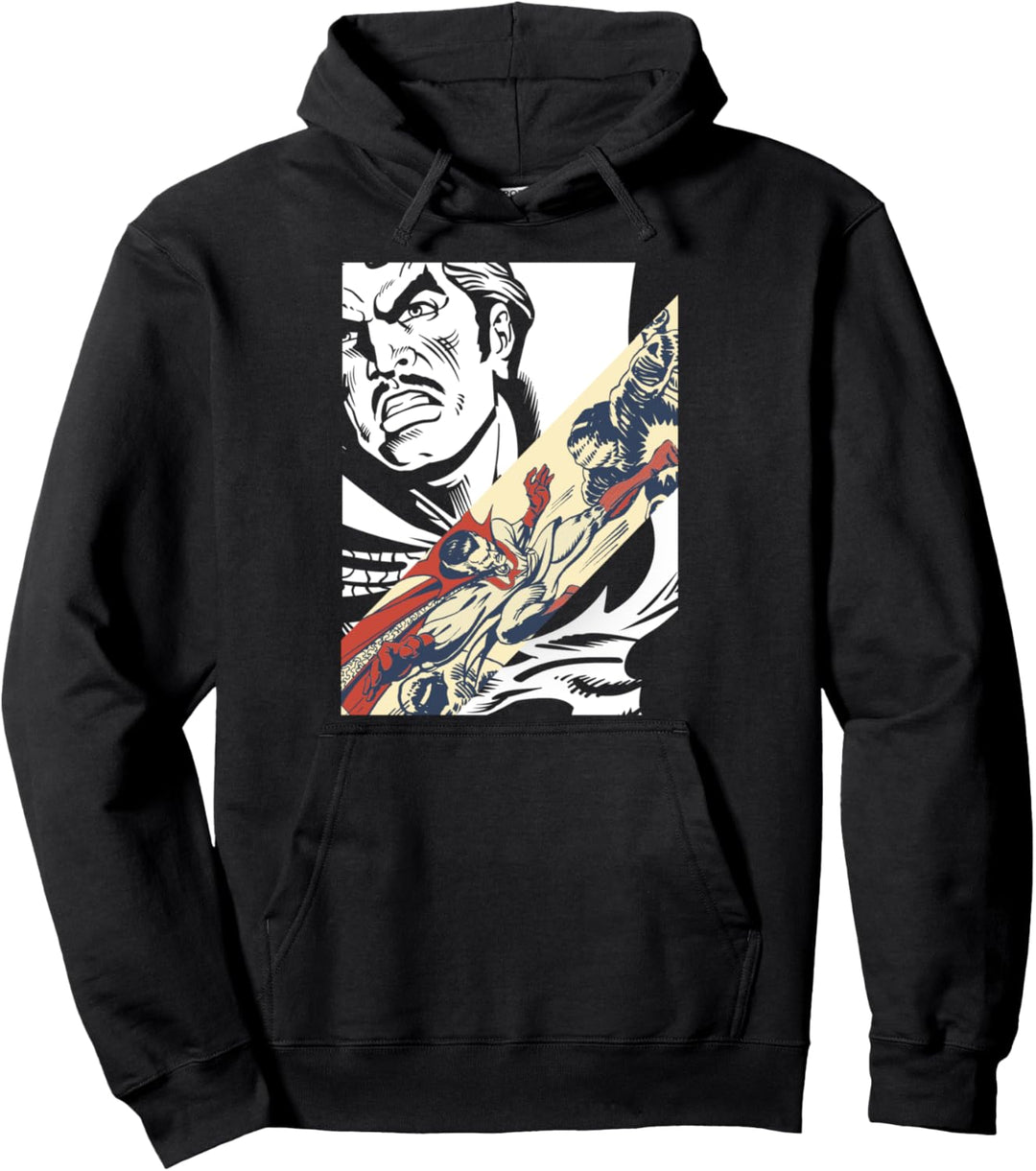 Marvel Dr. Strange Tonal Backdrop Headshot Comic Panel Pullover Hoodie