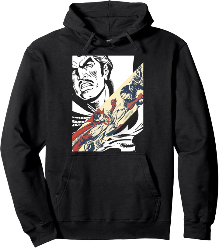 Marvel Dr. Strange Tonal Backdrop Headshot Comic Panel Pullover Hoodie