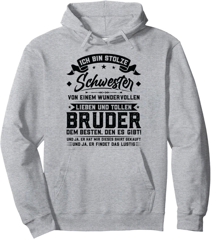 Ich bin stolze Schwester von einem Bruder Schwester Bruder Pullover Hoodie