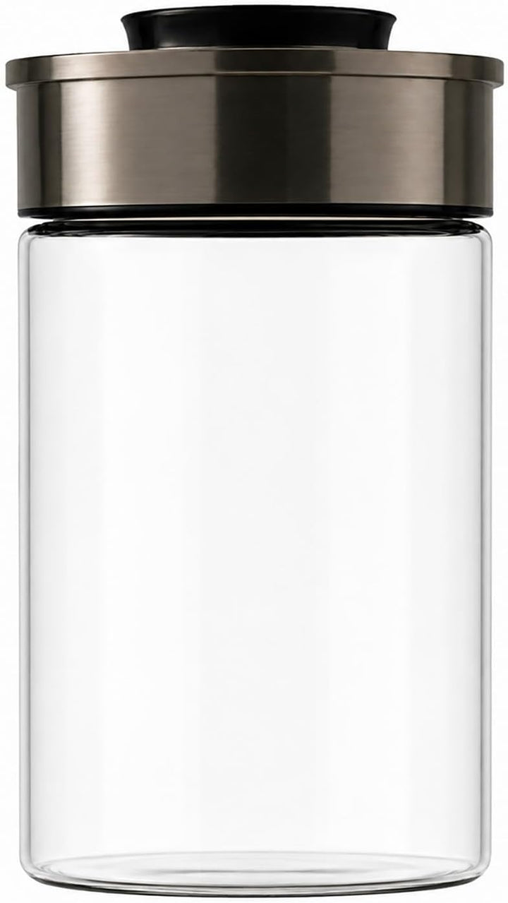 BURI Vorratsglas Vakuumglas 3er Set 1300ml | Vorratsdosen Glas mit Edelstahl Deckel & Vakuum Klick-M