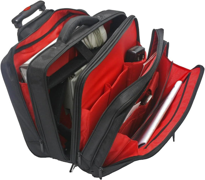 Davidts Pilotenkoffer 43x35x25 cm Aktentrolley Business Tasche Laptop-Fach Schwarz 261 114 Bowatex