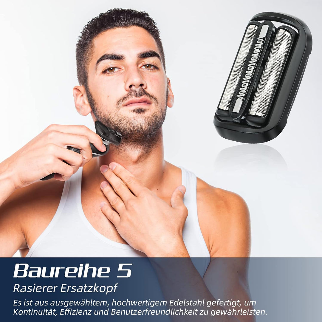 Scherkopf für Braun Series 5/6 53B, Ersatzkopf für Elektrorasierer, Ersatzscherteil Kompatibel mit R