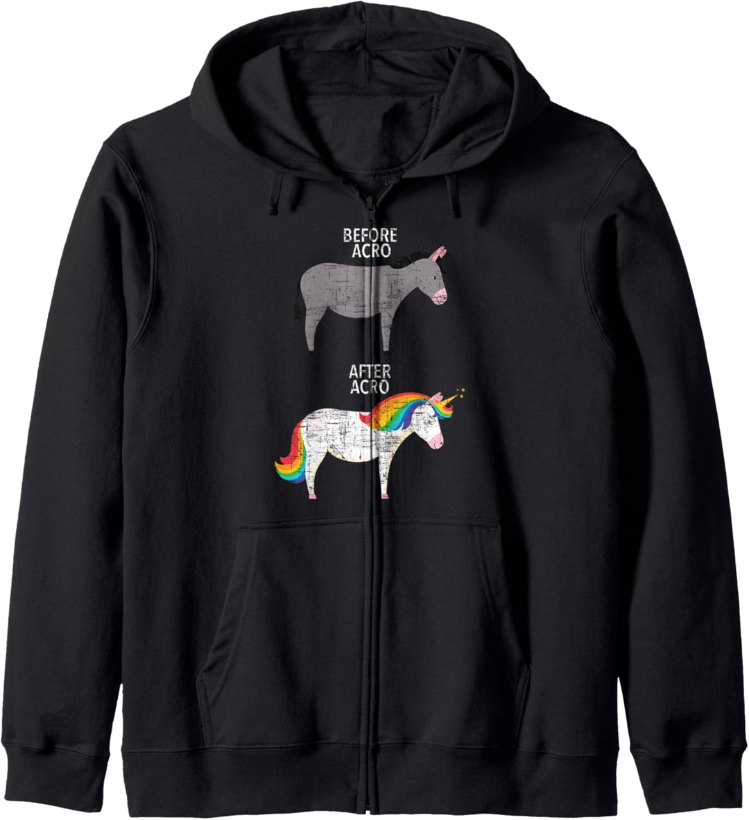 Before And After Acro - Einhorn Unicorn Kapuzenjacke