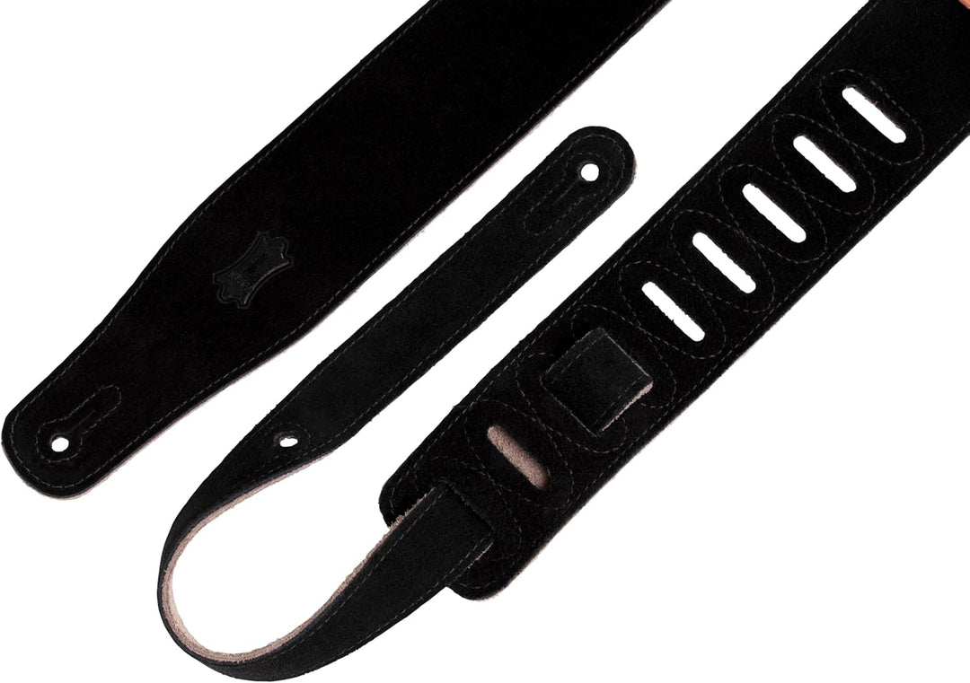 Levy's Gitarrengurt (Veloursleder, ca. 6,4 cm breit) schwarz, Schwarz