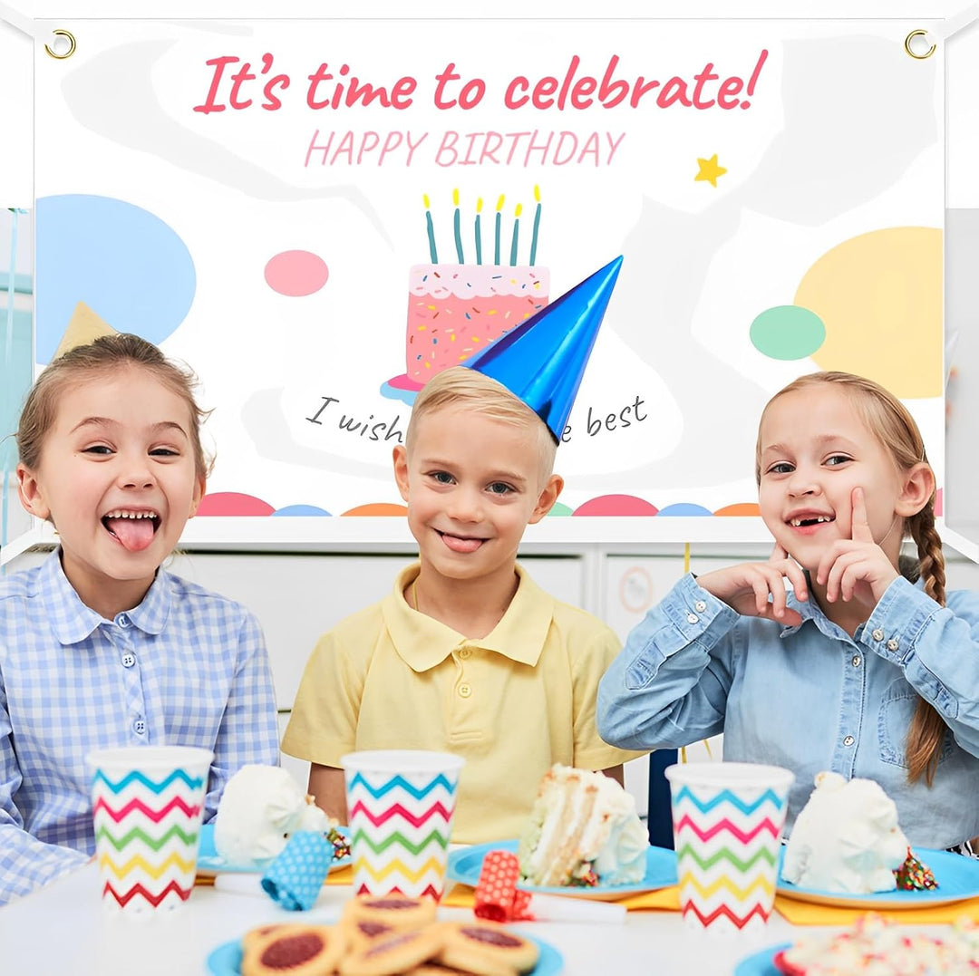 Banner Selbst Gestalten Set, Banner 150cm*100cm Mit 6m Hängendem Seil Und 8 Textilstifte, Banner Per