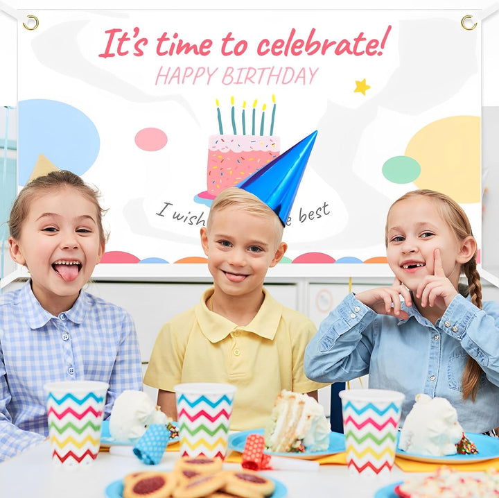 Banner Selbst Gestalten Set, Banner 150cm*100cm Mit 6m Hängendem Seil Und 8 Textilstifte, Banner Per