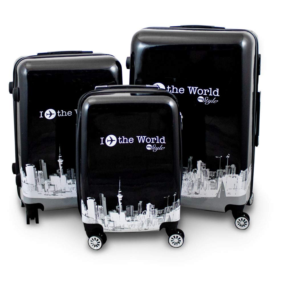 Berwin® Design Koffer Reisekoffer Trolley Hartschalenkoffer Polycarbonat mit 4 Rollen als Set (Fly T