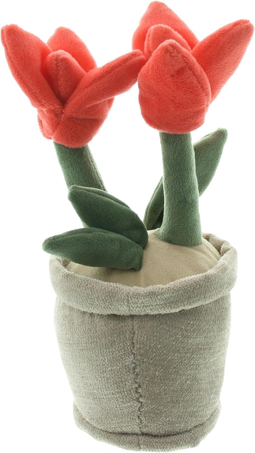FRANK FLECHTWAREN Türstopper "Tulpen im Topf", 100% Polyester Masse: Ø 8 x 20 cm, Gewicht ca. 500 g