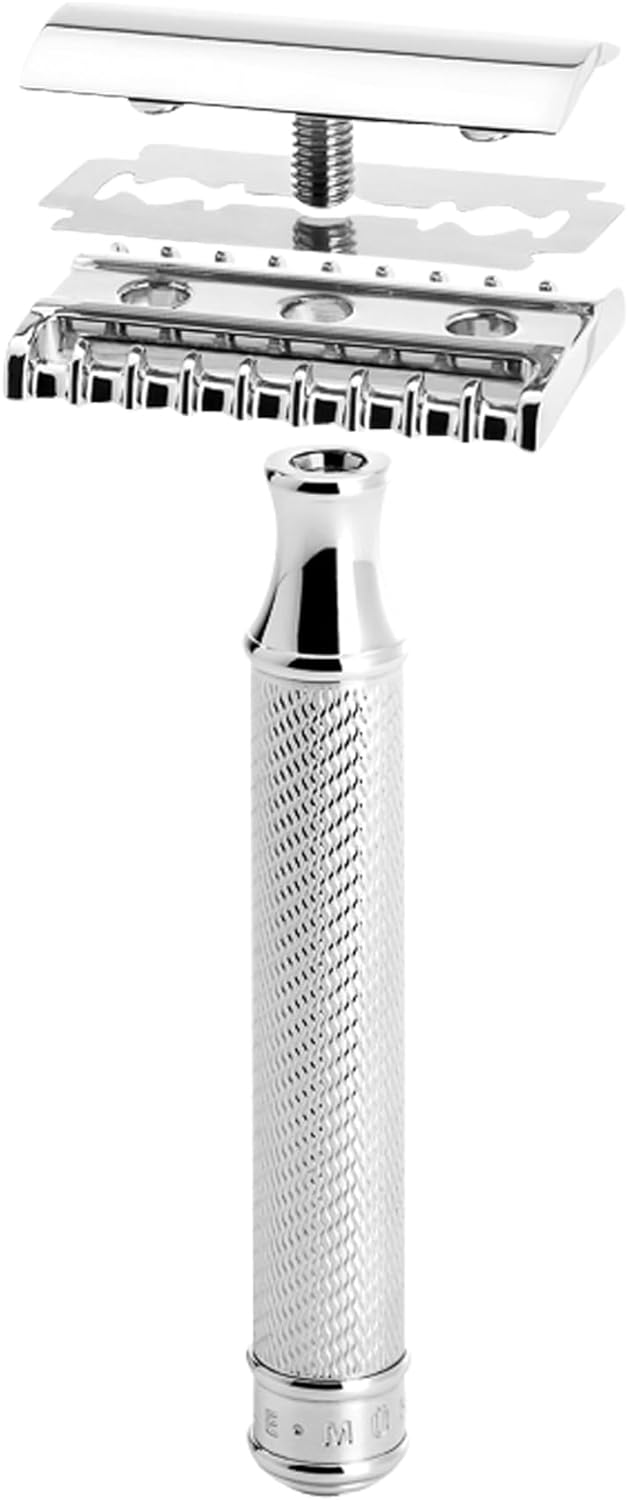 MÜHLE Traditional Sicherheitsrasierer - Rasierhobel - offener Kamm - dickerer, längerer Stiel - inkl