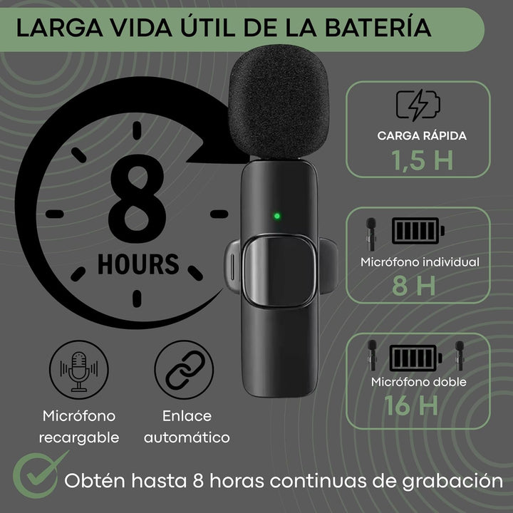 Kabelloses Mikrofon für iPhone, iPad, Android, PC, mit USB-C, Ansteckmikrofon mit Clip für Videoaufn