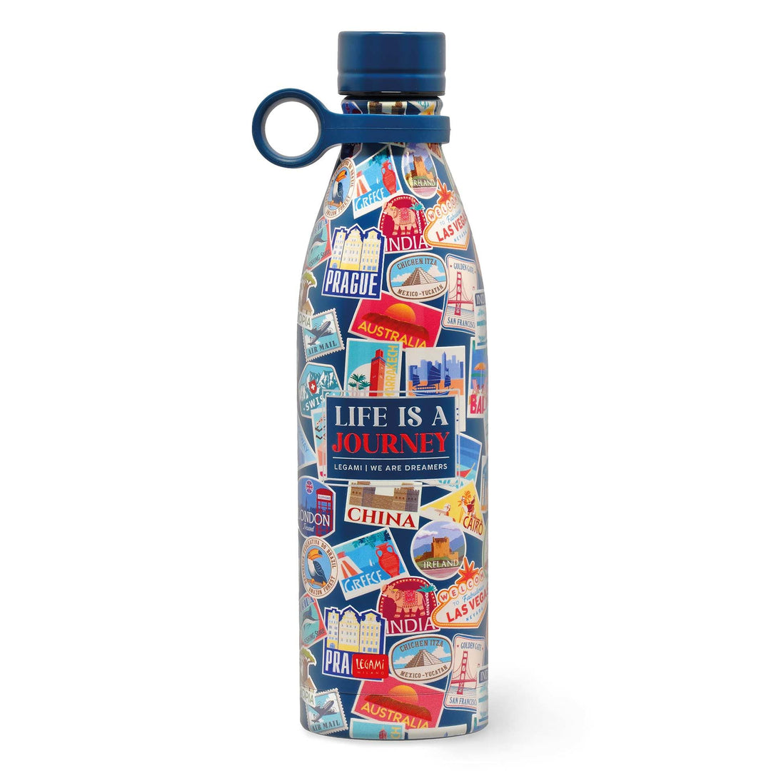 Legami - Thermosflasche Hot&Cold, Sushi Cat, 800 ml, luftdichter Verschluss, 12 Stunden warm, 24 Stu
