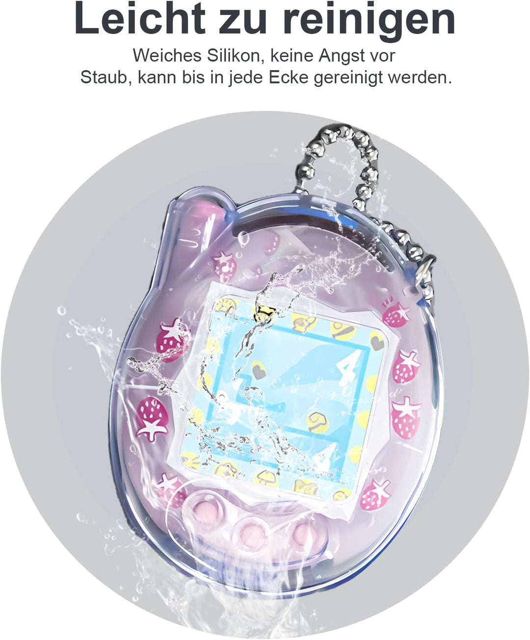 Hülle für Tamagotchi Connection Digital Pet, daunke weiche PC-Abdeckung, Mit Schlaufe，leichte Stossd