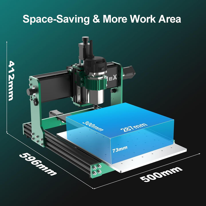 CNC-Fräsmaschine 3030-Evo Max, Ganzmetall-XYZ-Achse, Dual-Stahl-Linearführungen mit 800-W-Trimmer-Fr
